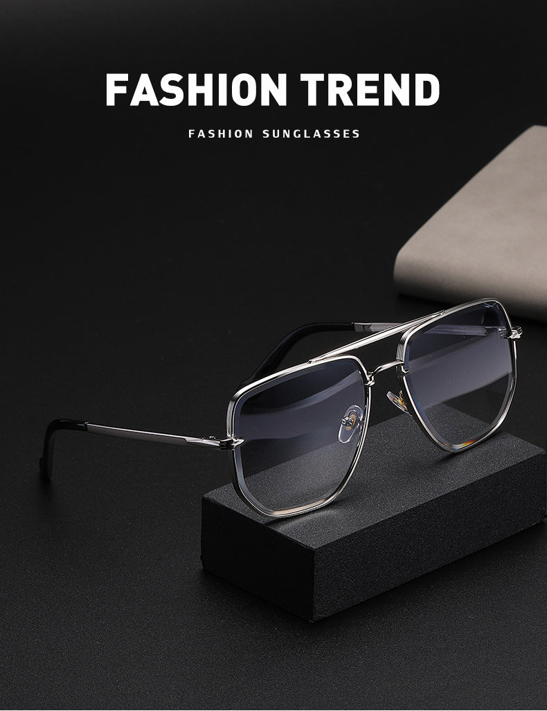 Fashion Double Bridge Sunglasses for Men UV Protection Driving Diamond Cut Edge Sunscreen Sunglasses for Women Wholesale