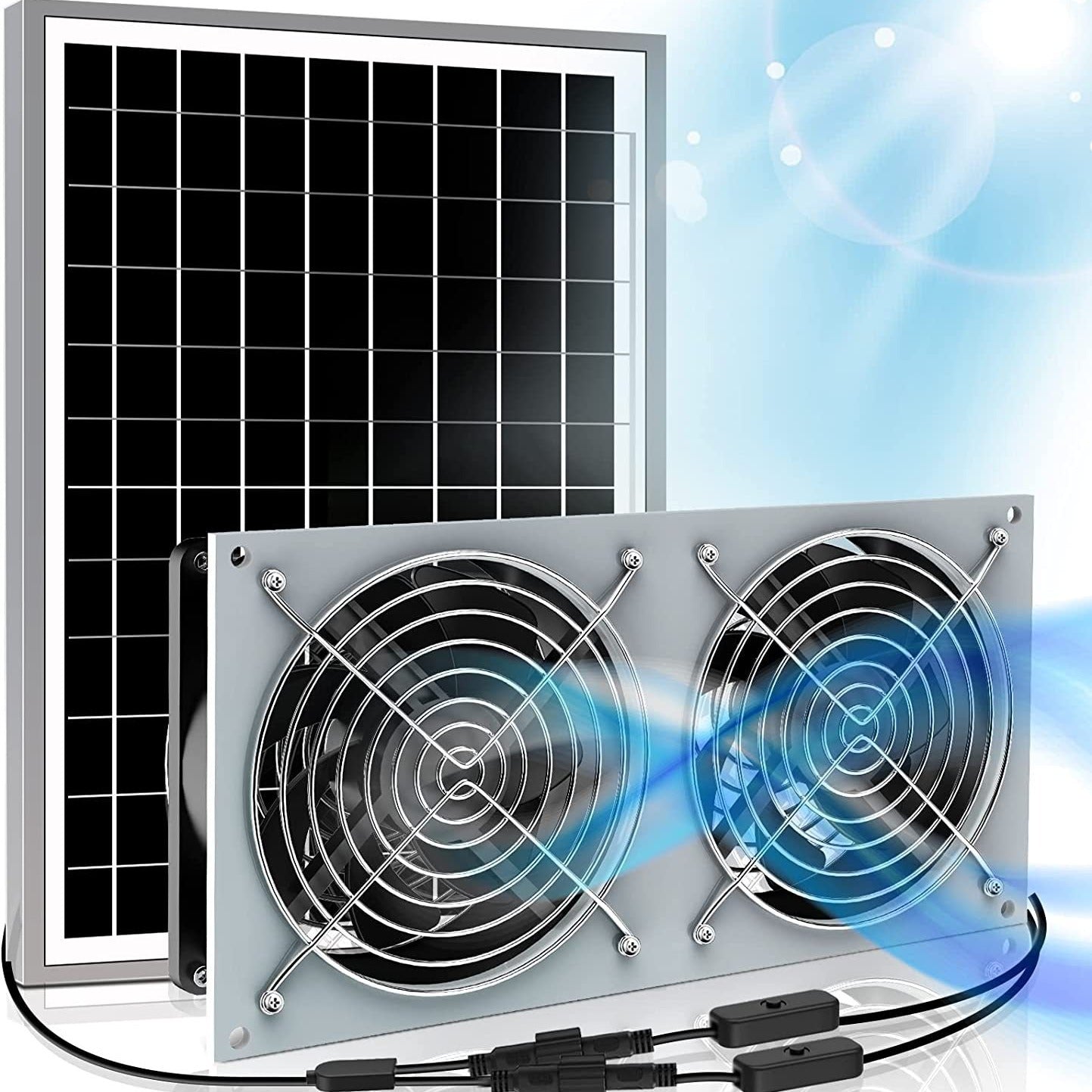 Solar Fan for Shed15W Solar panel high-speed DC brushless fan,Suitable for heat dissipation