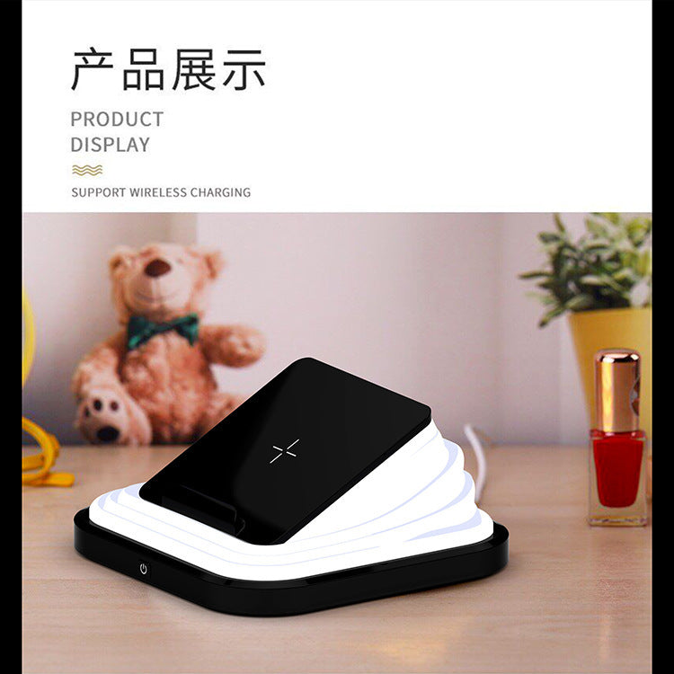 2-in-1 Magnetic Attachment15W Wireless Charging Table Lamp Gift Reading Lamp Multi-Color Adjustable Ambient Light Bedroom Bedside Lamp