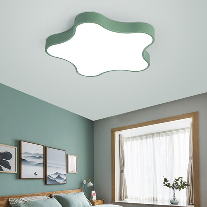 Macaron Five-Pointed Star Ceiling Light led Children's Room Lamp Nordic Iron Art Bedroom Lamp Kindergarten Cartoon Lighting