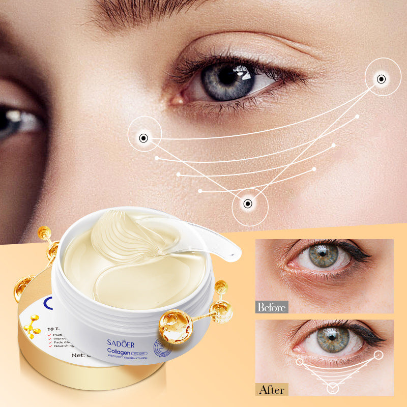 Full English Collagen Anti-Wrinkle Firming Eye Mask SADOER Hydrating and moisturizing eye mask patch  foreign trade wholesale