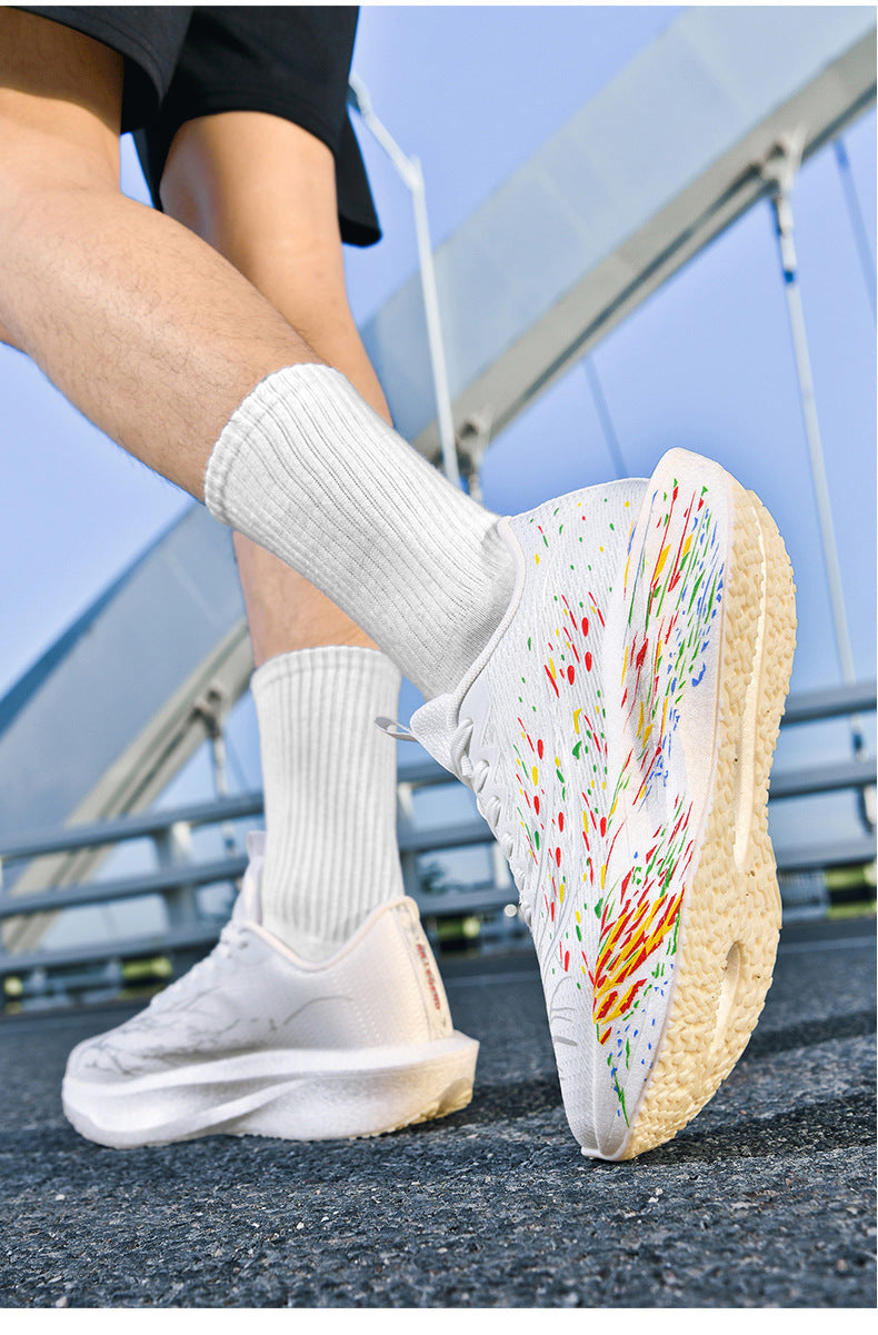 2025New Ultra-Light Shock-Absorbing Soft Sole Sports Shoes for Men and Women, Versatile, Wear-Resistant, Non-Slip, Racing Carbon Plate Running Shoes