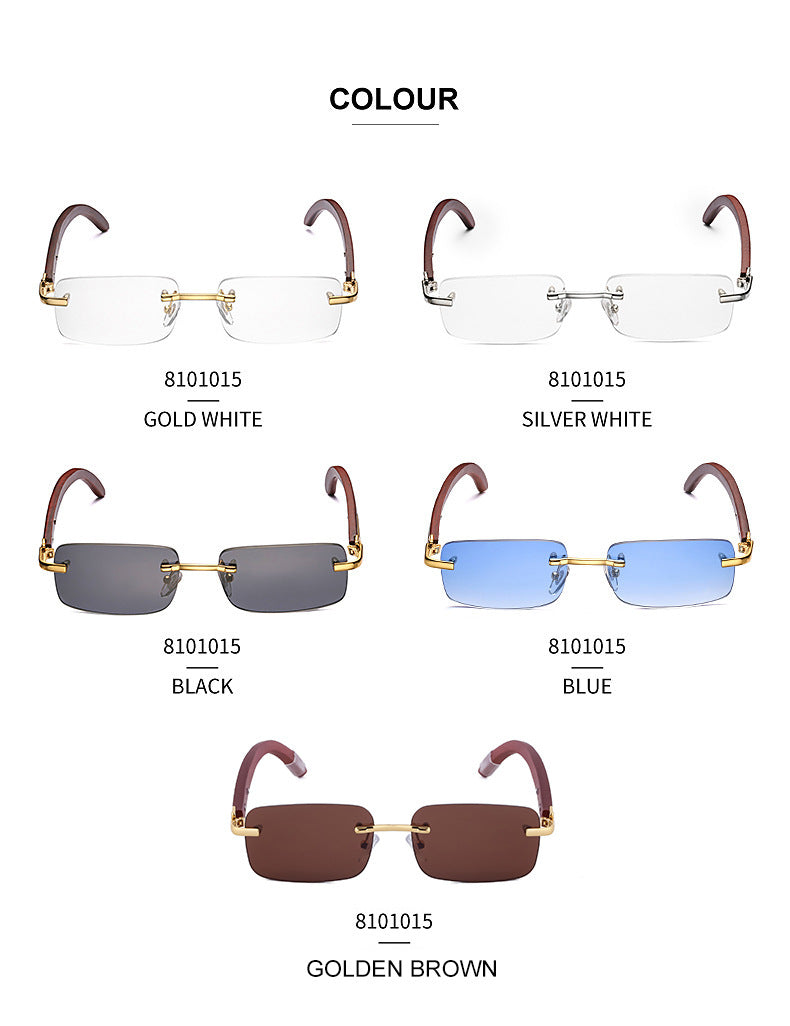 Fashion Sunglasses for Men New Frameless Wooden Leg Slingshot Sunglasses Optical Frame sunglasses