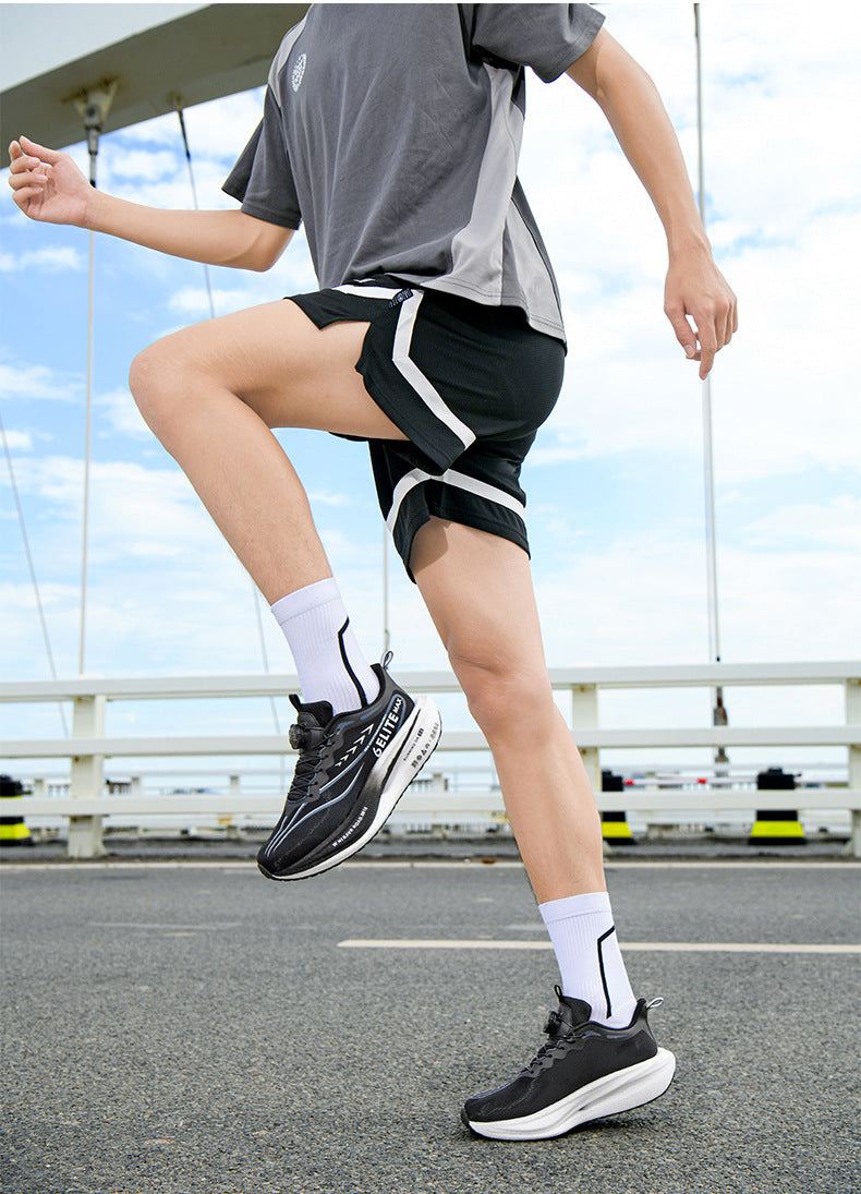 Feiteng6New Style Real Explosive Carbon Plate High Elastic Cushioning Running Shoes Luminous Casual fashion Couple Rotating Buckle Sneakers