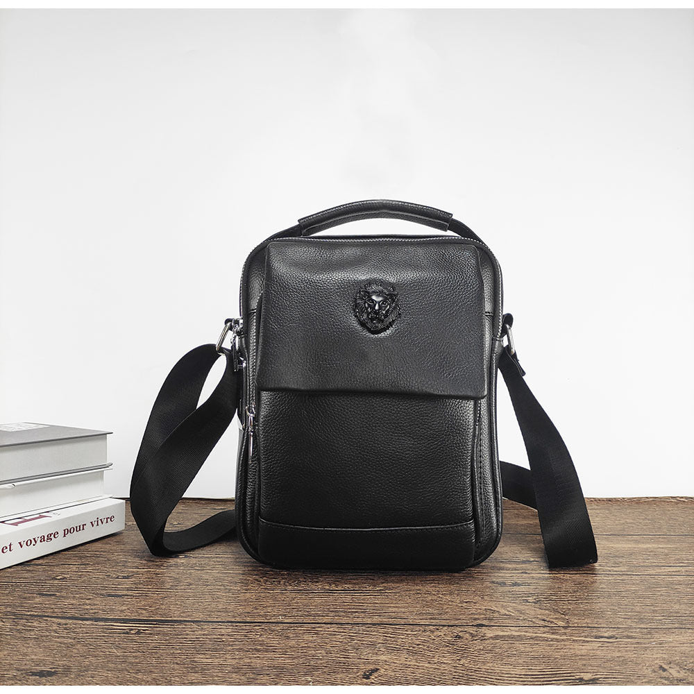 Niche Fingerprint Unlock Bag2024New High-End Men's Genuine Leather Small Handbag Crossbody Bag Guangzhou Trendy Bags