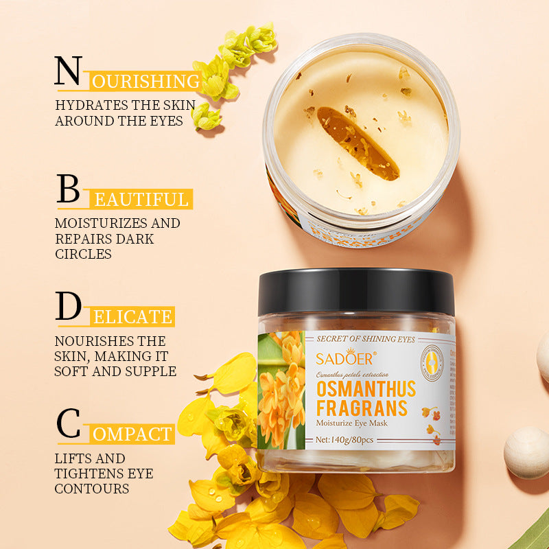 Full English Golden Osmanthus Eye Mask Patch SADOER Moisturizing and Hydrating to Reduce Dark Circles  Foreign Trade Live Wholesale
