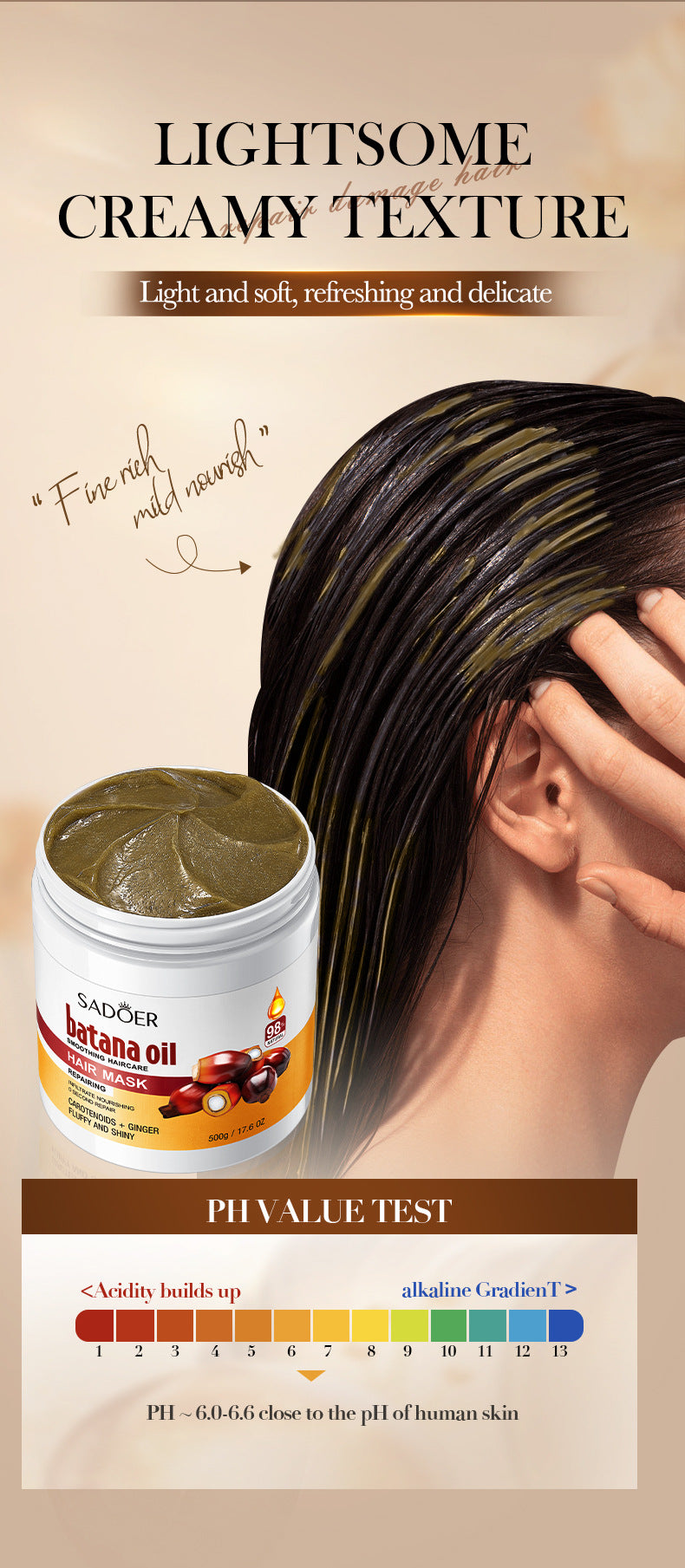 Batahana Hair Mask SADOER Scalp Soothing Smooth Conditioner Cross-Border Wholesale