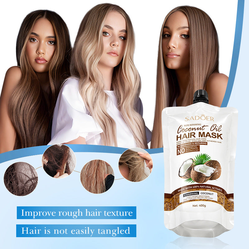 Full English Coconut Oil Nourishing Hair Mask SADOER Smooth, Soft, and Voluminous Hair Conditioner for  Wholesale