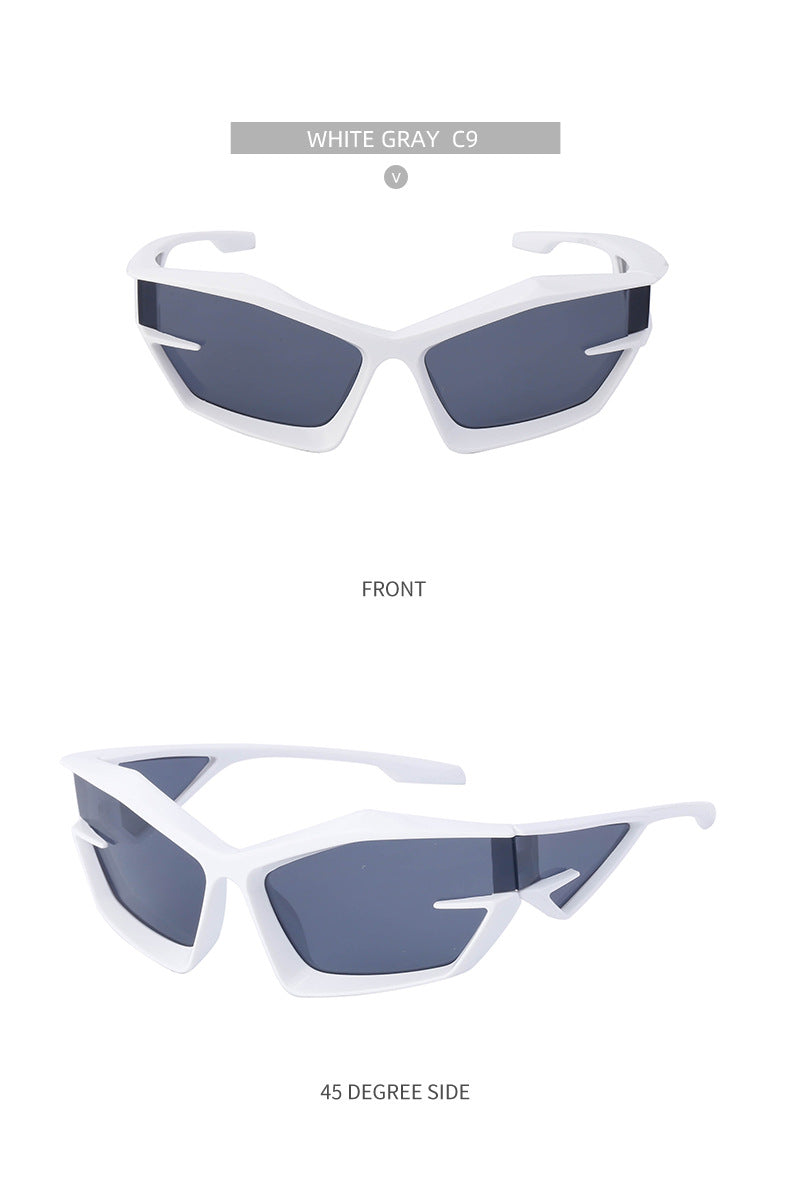 European and American style unique shaped sunglasses for men Y2K Millennium Future Technology Sunglasses for Women Trendy Glasses Wholesale