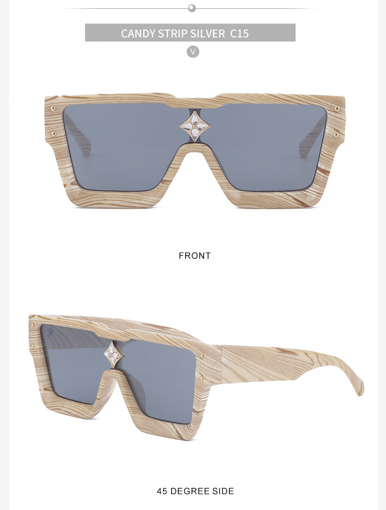 2025European and American 0k Rich Women Large Frame Sunglasses New One-piece Internet Celebrity Sunglasses for Women Trendy sunglasses