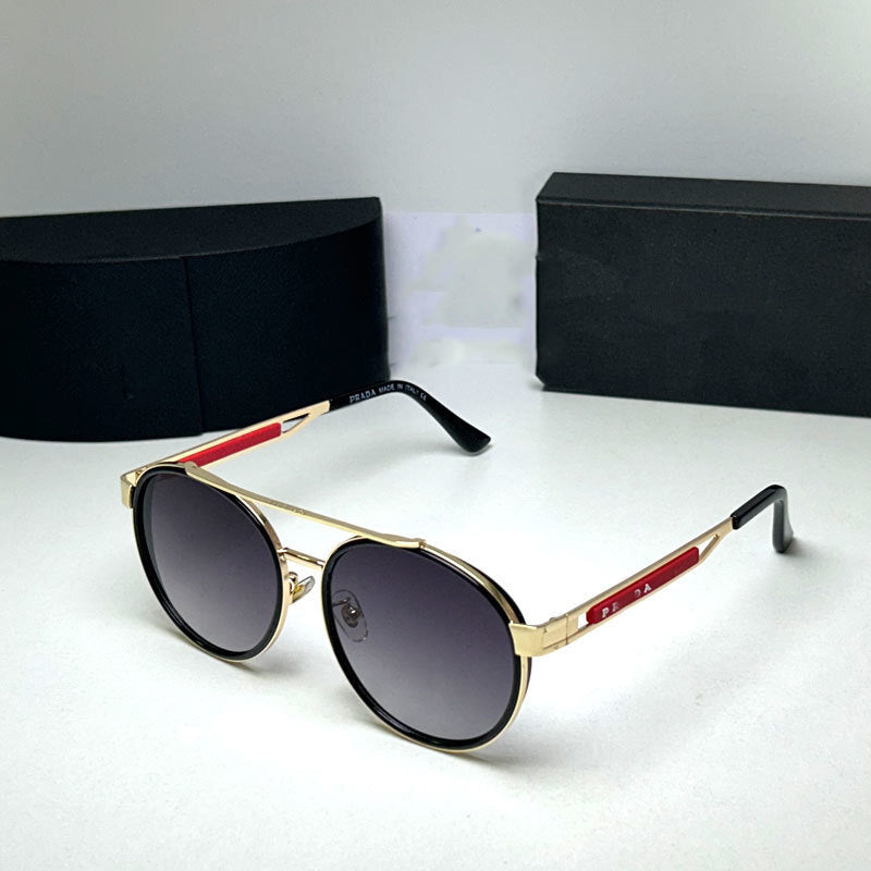 Vintage Oval Fashion Double Bridge Metal Sunglasses European and American Trendy Unisex Sunglasses Cool Sunglasses