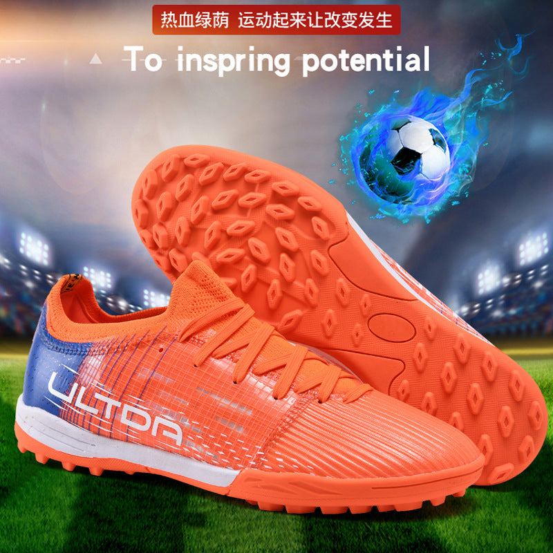 C Luo Professional High-Top Soccer Shoes Male AG Long Spike Youth Student Campus Competition Training Sneakers