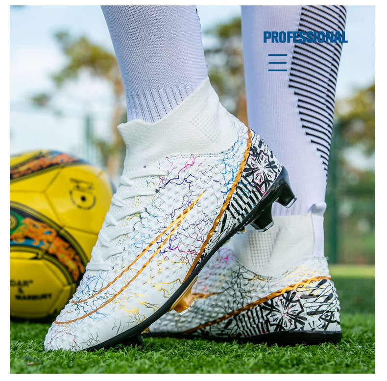 New high-top soccer shoes for men and women AG Spike TF Broken Nail Youth Student Grassland Competition Training Shoes