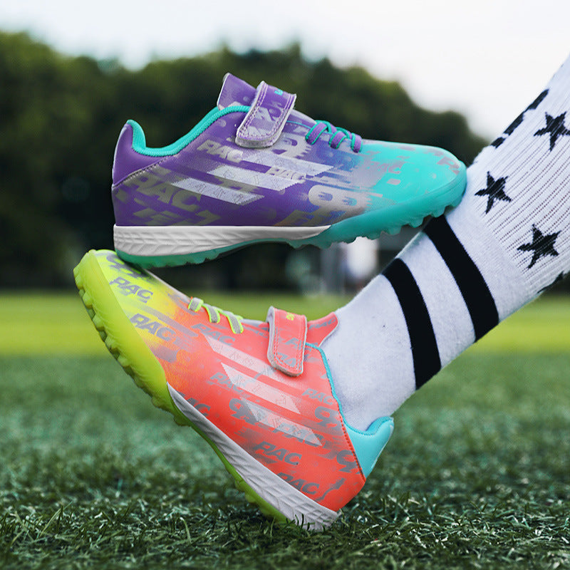 New Children's Magic Sticker Broken Nail Training Football Shoes Girls Boys Primary School Students Competition Training Sneakers