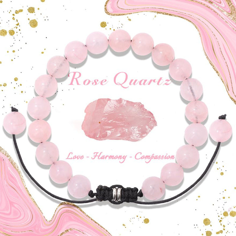 Natural Stone Crystal Beaded Bracelet4/6/8mm Chalcedony Turquoise Stretch Bracelet Lapis Tiger Eye Braided Bracelet