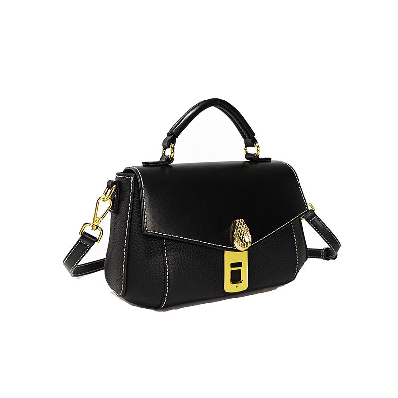 Customized Fingerprint Unlock Bag High-end Fashion Top Layer Cowhide Large Capacity Handbag Crossbody Genuine Leather Women's Bag