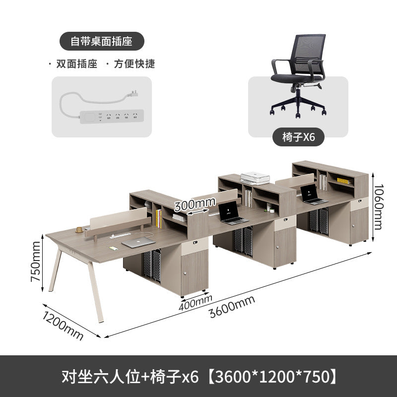 Staff Desk Office Desk and Chair Set Simple Modern Office Partition Computer Desk Employee Desk Six-Person Booth