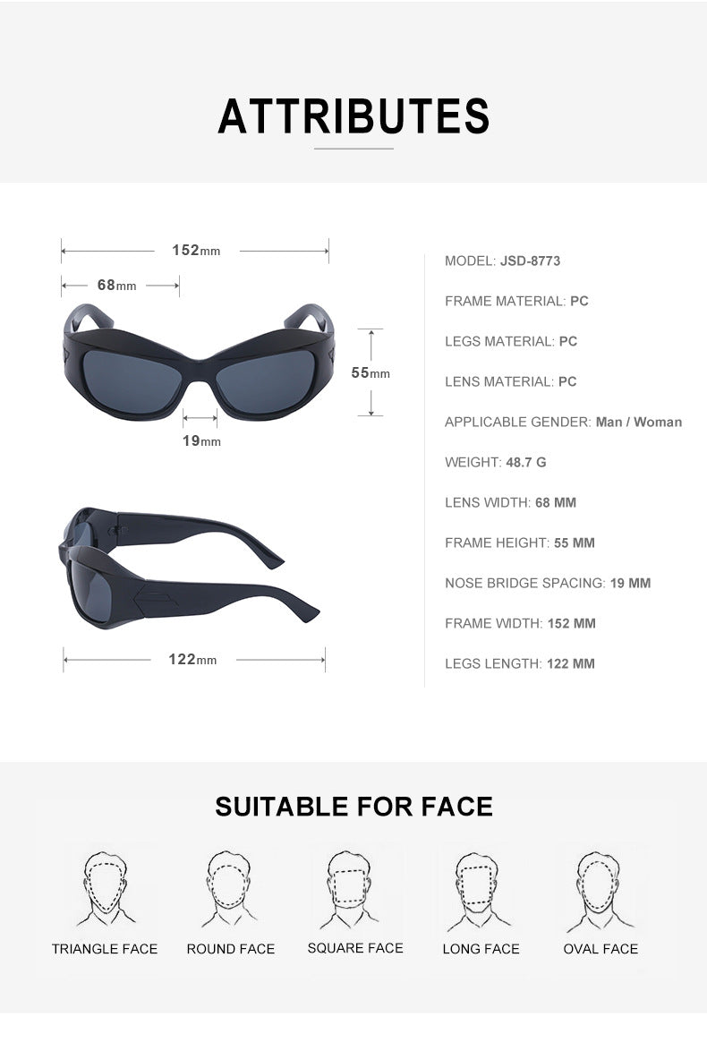 Steampunk Style Y2K Sunglasses for Men Cycling Sports Sunglasses for Women Wholesale