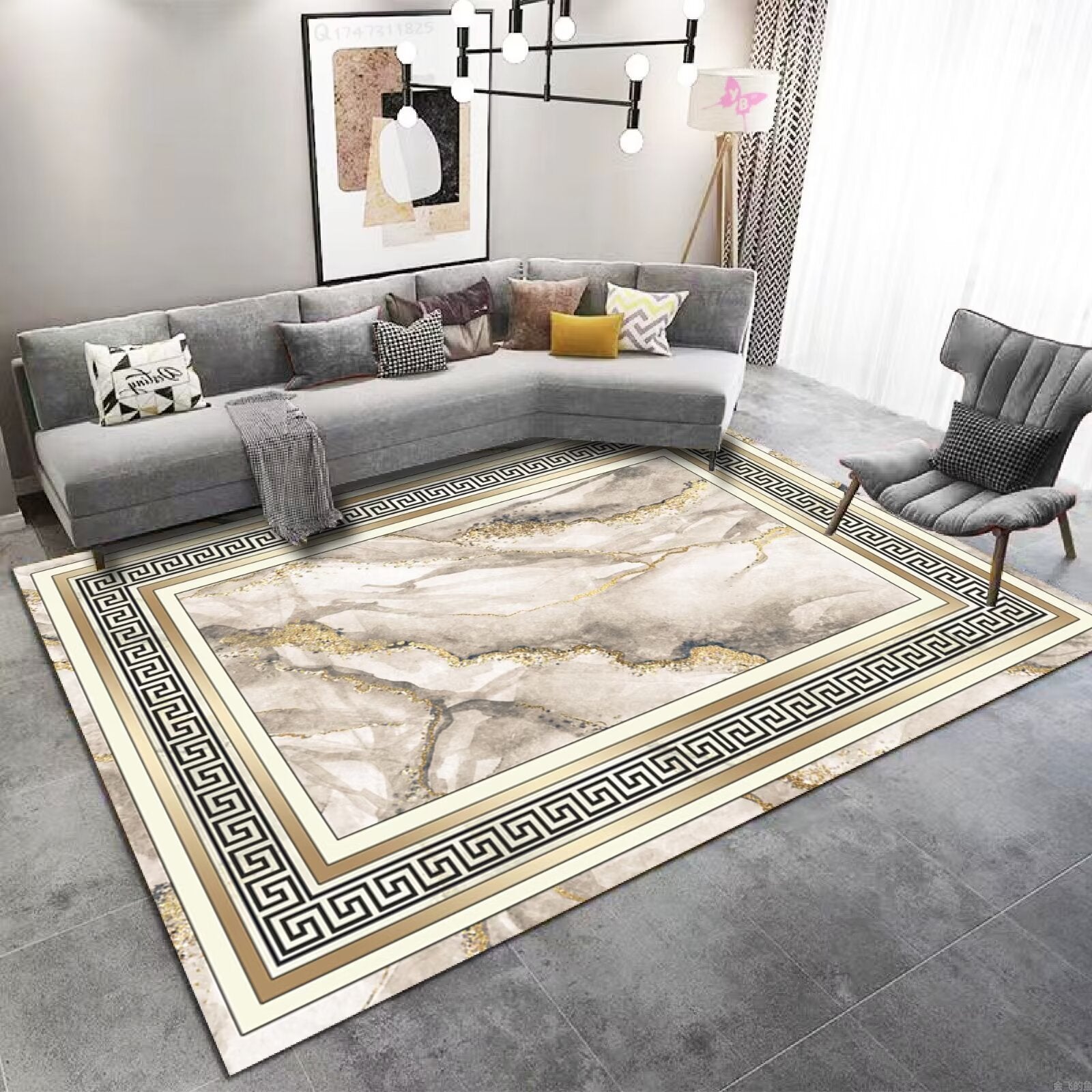 Living Room Carpet Stain-Resistant Easy Care Light Luxury Sofa Coffee Table Rug Home Use All-Season Crystal Velvet Bedside Warm Blanket