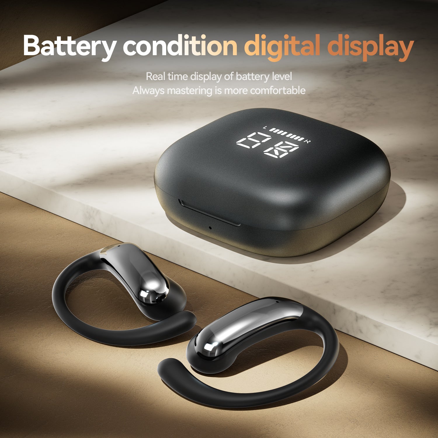 M142Popular OWS Open-type ultra-long battery life high-quality sound over-ear digital display wireless Bluetooth headphones