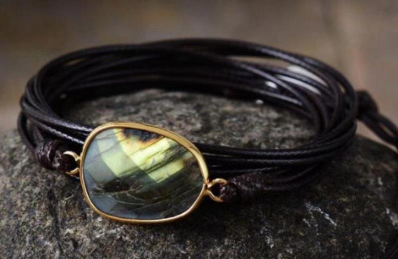 Tiger Eye Elastic Bracelet Adjustable Colorful Beaded Handmade Wrapped Bracelet Volcanic Double Row Woven Bracelet