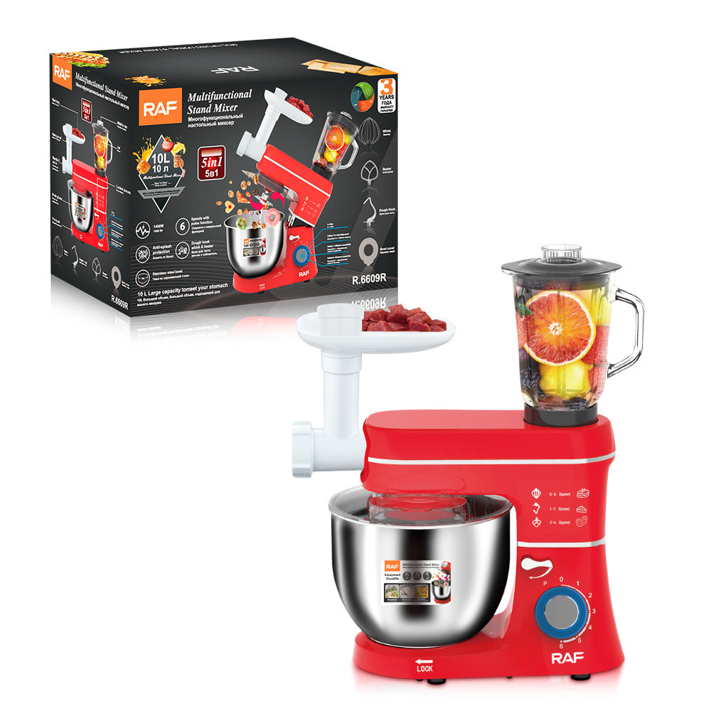 RAF European Standard Household Multifunctional High-Power Dough Mixer Egg Beater Stand Mixer Chef Machine Stainless Steel Bowl