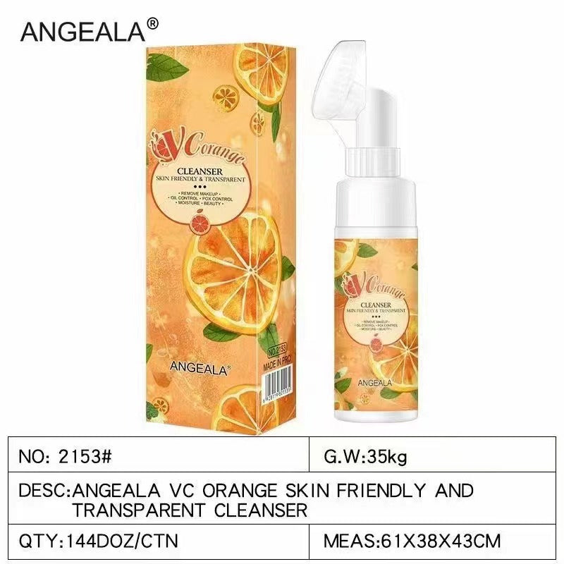【Exclusive Supply】ANGEALA Green Tea Facial Cleanser Foaming Cleansing Facial Cleanser with Silicone Brush