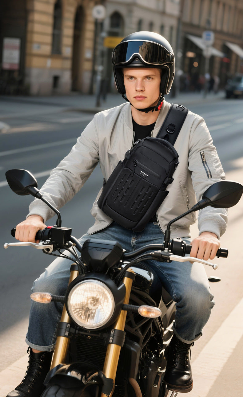 OZUKO Men's Chest Bag Waterproof Multifunctional Crossbody Bag Trendy Portable Small Backpack Large Capacity Single Shoulder Men's Bag