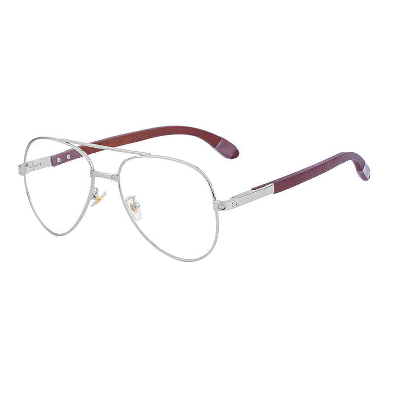 European and American Retro Wooden Leg Aviator Sunglasses for Men Wooden Driving Frog Sunglasses Wholesale