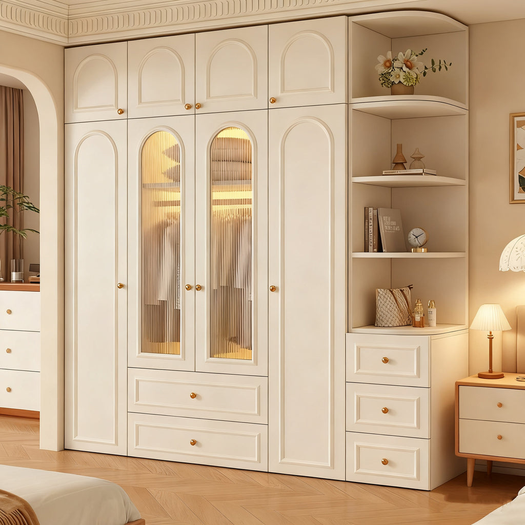 Custom Whole House Honeycomb Aluminum Alloy Wardrobe for Home Bedroom French Modern Storage Integrated Large Capacity Closet Factory