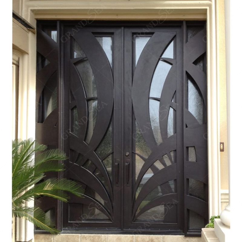 Exquisitely Designed Modern Exterior Arches Double Front Main  Wrought Iron Exterior Door Design