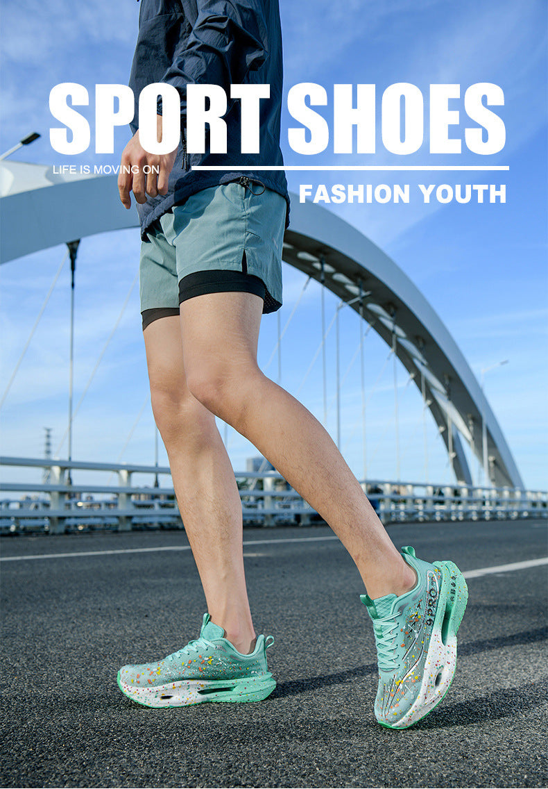 2025Autumn New Red Rabbit9Fluorescent Parent-Child Comfortable Sports Shoes High Elasticity Really Soft Sole Carbon Plate Wear-Resistant Running