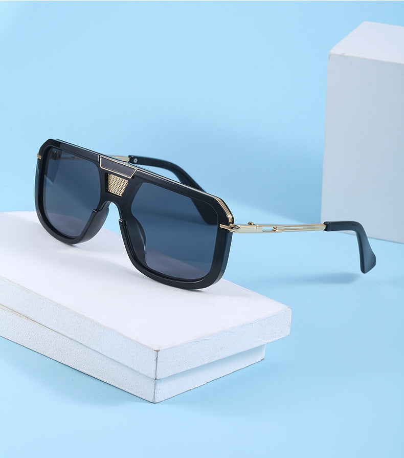 New Retro Square Frame Sunglasses for Men, European and American Style Large Frame Sunglasses for Women, Trendy Wholesale Sun Protection Sunglasses