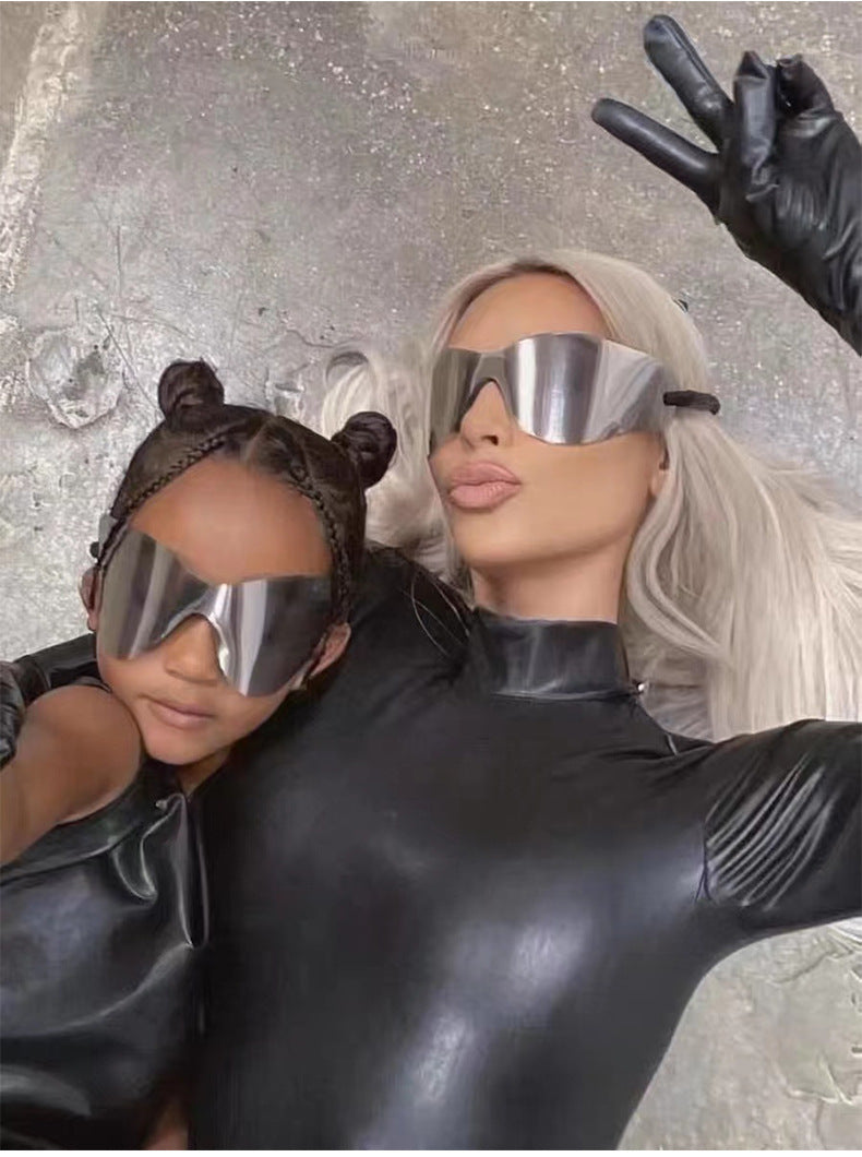 Big talker Y2K Sunglasses for Women, Sun Protection, Cycling, Sports, Windproof, Sunglasses, European and American Style, Frameless, One-piece Glasses, Men's Glasses