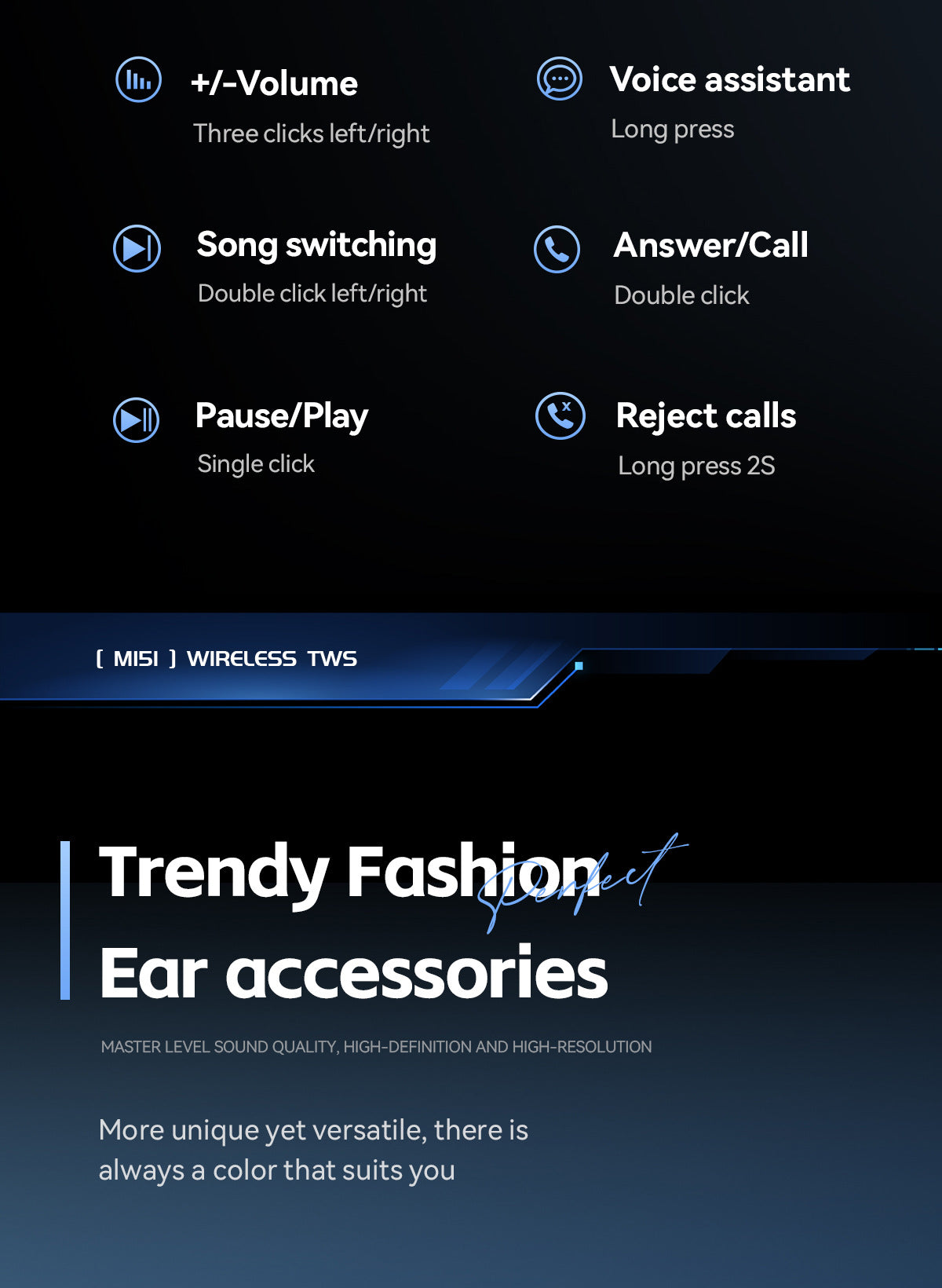 New M151Digital Display Headphones Ultra-Long Battery Life Mini In-Ear Comfortable Long-Wear Private Model Wireless Bluetooth Earphones