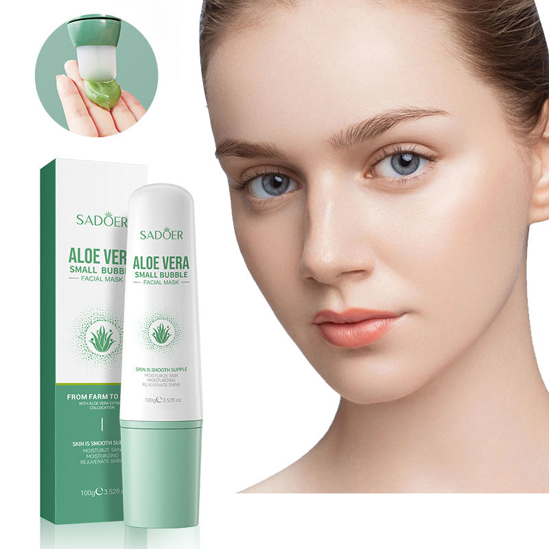 Aloe Vera Small Bubble Mask SADOER Blackhead and Acne Removal Cleansing Bubble Mud Mask Cross-Border Wholesale
