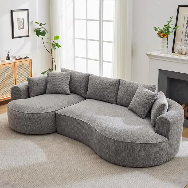 Apartment Fabric Sofa Vacuum Compression Roll Pack Living Room Curved Sofa One-piece Molded Pure Sponge Compression Sofa