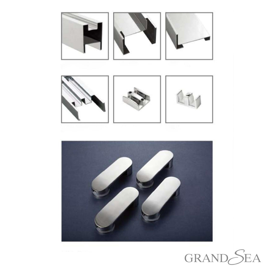 Clear Tempered Glass Safe Bathroom Glass 2 Panel Sliding Shower Door