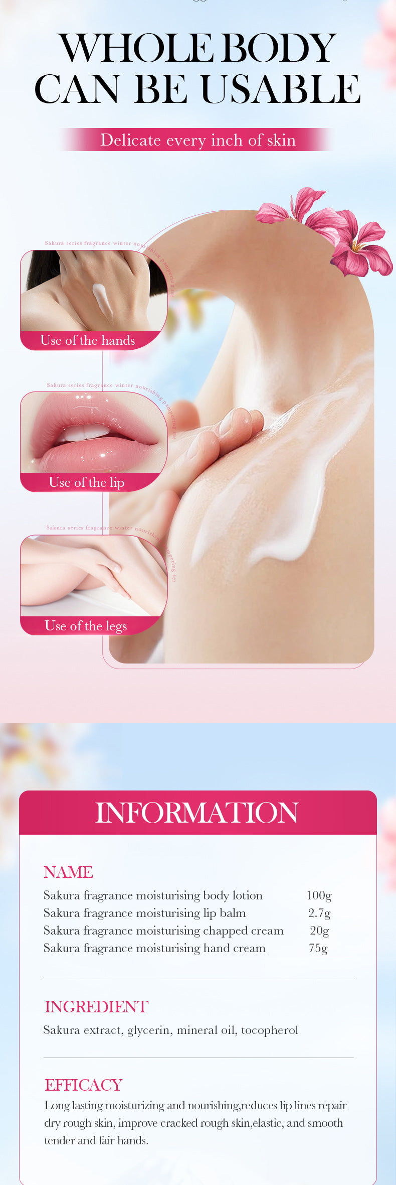 BIOAOUA Sakura Series Winter Moisturizing Luxurious Set Hydration Kit  Wholesale