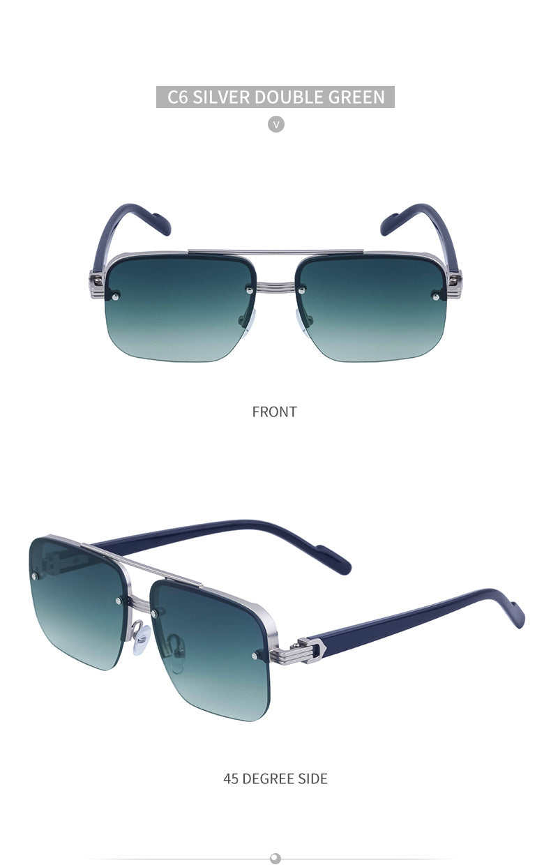 2025New Fashion Half-Frame Cut Edge Sunglasses for Women, High-End Driving Sunglasses for Men, Wholesale Glasses