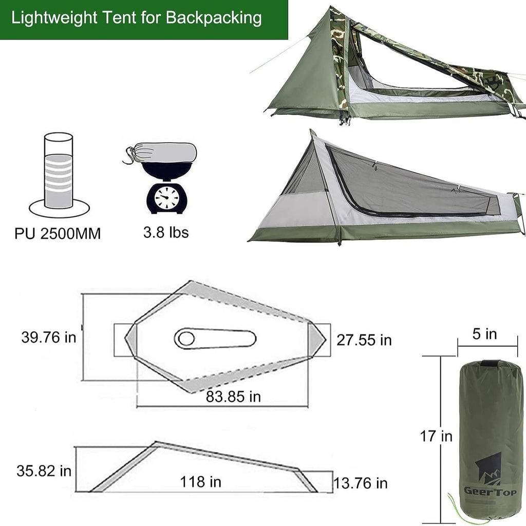 Single Person Hiking Tent Outdoor Field Equipment Camouflage Rainproof Pyramid Tent Winter Camping tent