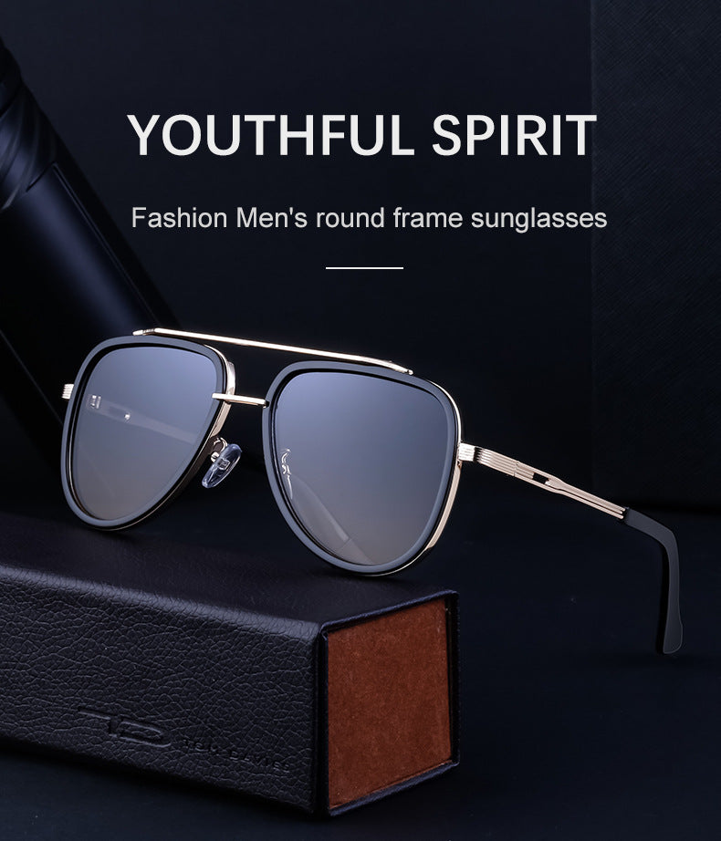 Vintage Double Bridge Aviator Sunglasses for Men Outdoor Driving Sun Protection Sunglasses Wholesale Personality Glasses shades