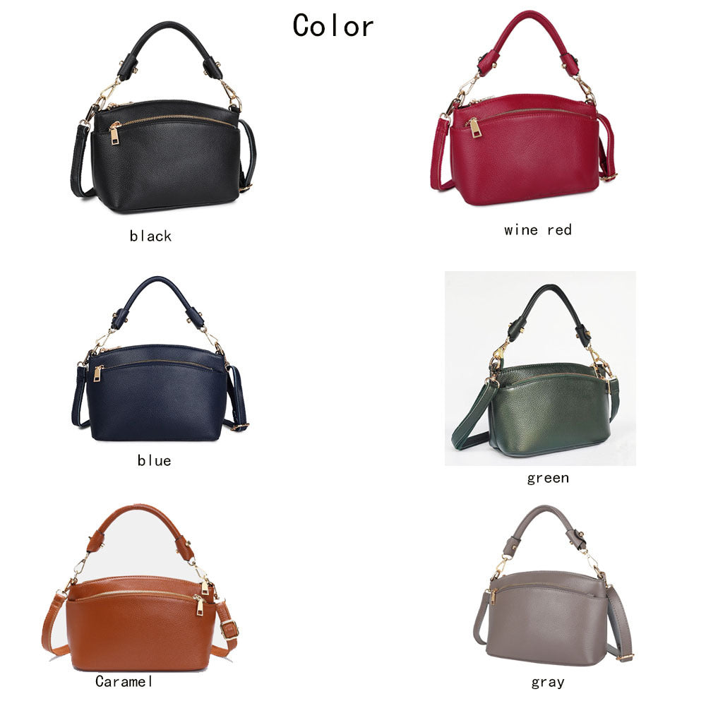 Guangzhou Shiling Genuine Leather Women's Bag for Middle-aged Moms, Small Square Bag, Top Layer Cowhide, Single Shoulder Crossbody Bag, Versatile