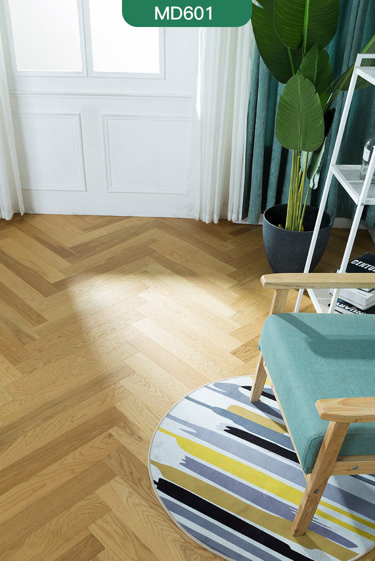 In-stock wholesale with on-site installation Herringbone Locking Floor Heating New Three-Layer Solid Wood Flooring Oak Black Walnut Flooring