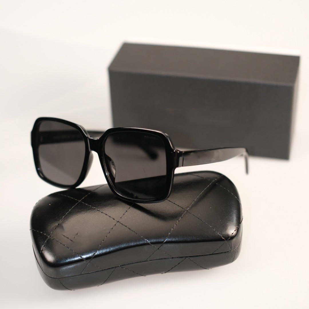 5048Internet Celebrity Style Blue Light Blocking Glasses Small Fragrance Style Large Frame Non-Prescription Glasses Personality Fashion Unisex Bare Face Glasses Frame