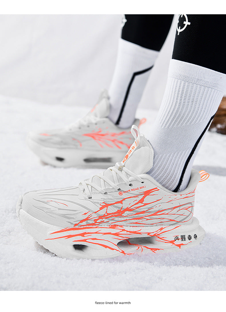 Red Rabbit9pro Winter New Leather Fleece-Lined Warm Running Shoes for Teenagers with Real Carbon Plate Training Sports Shoes