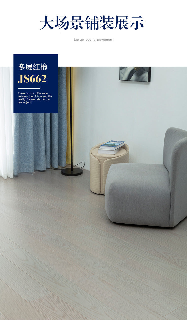 One square meter is also wholesale price Metallic Shiny Texture Sealing Wax Locking Floor Heating Red Oak Multi-layer Solid Wood Flooring