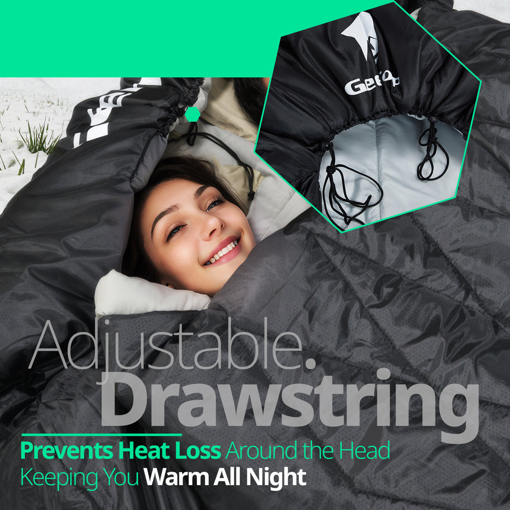 Outdoor Thickened Camping Envelope Style Double Sleeping Bag Spring and Autumn Camping Warm Quilt Blanket Portable Cold-proof