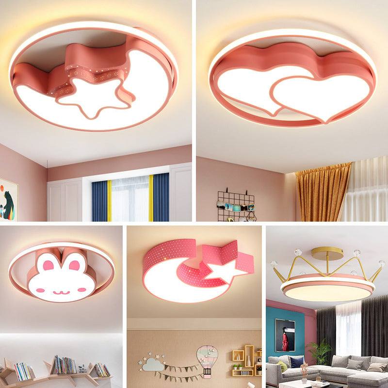 Children's Room Bedroom Lamp Boys Girls Pink Creative Cartoon Ceiling Lamp Cozy Romantic Room Lamp Master Bedroom Lamp