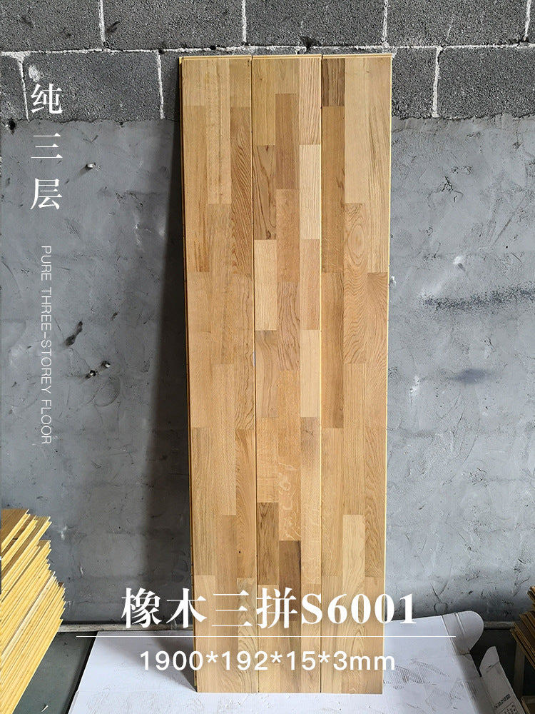 Door-to-Door Installation Old Three-Layer Large Board Pure Three-Layer Solid Wood Floor Oak Log3.0-4.0mm Underfloor Heating
